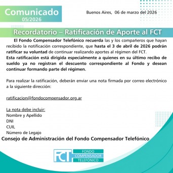 Im&aacute;gen de Ratificaci�n de Aporte al FTC